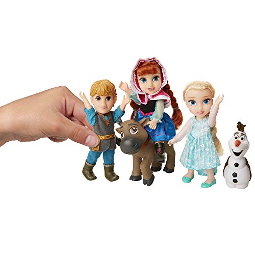 Disney Frozen Deluxe Petite Doll Gift Set - Includes Anna, Elsa, Kristoff, Sven and Olaf! Dolls are Approximately 6 inches Tall - Perfect for Any Frozen Fan!