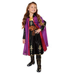 Role-Play Dress with Rich Violet Travel Cape, Featuring Intricate Belt Design & Artistic Dress Trim - Fits Sizes 4-6X, For Ages 3+