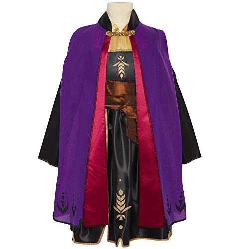 Role-Play Dress with Rich Violet Travel Cape, Featuring Intricate Belt Design & Artistic Dress Trim - Fits Sizes 4-6X, For Ages 3+