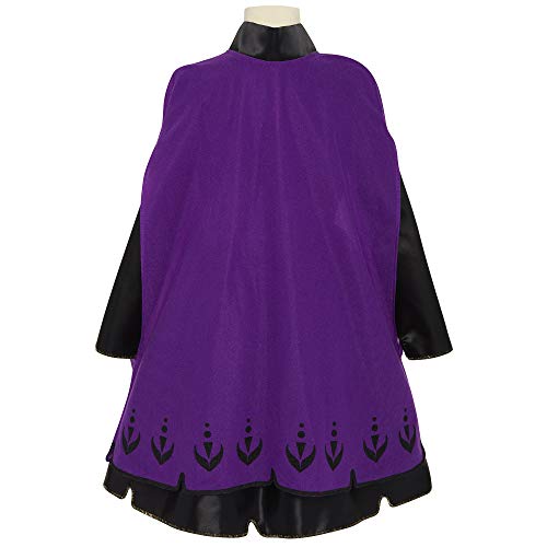 Role-Play Dress with Rich Violet Travel Cape, Featuring Intricate Belt Design & Artistic Dress Trim - Fits Sizes 4-6X, For Ages 3+