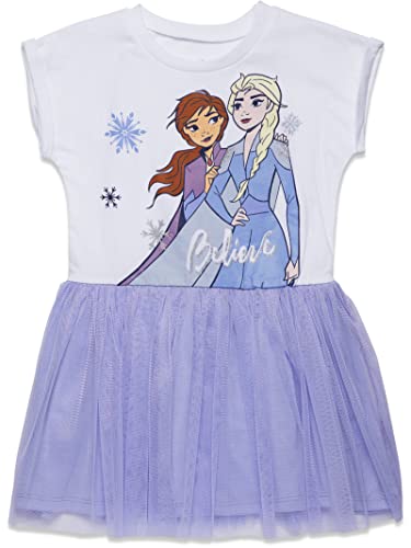 Disney Frozen Elsa Princess Anna Toddler Girls Tulle Dress White/Purple 4T