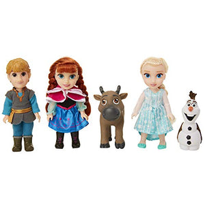 Disney Frozen Deluxe Petite Doll Gift Set - Includes Anna, Elsa, Kristoff, Sven and Olaf! Dolls are Approximately 6 inches Tall - Perfect for Any Frozen Fan!