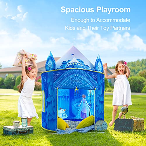 Hamdol Princess Play Tent, Frozen Toy for Girls, Ice Castle Kids Tent Indoor and Outdoor, Large Imaginative Playhouse 51" X 40" with Carrying Bag for 2 3 4 5 6 7 8 9 Years Old Girls Gift