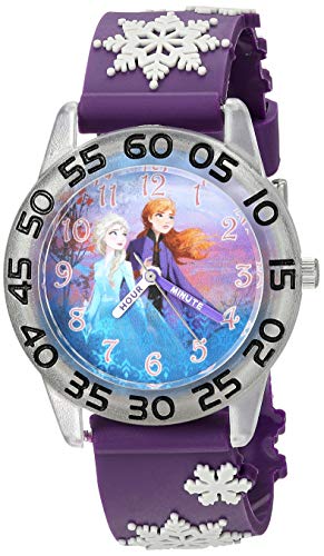 Disney Frozen Kids' Plastic Time Teacher Analog Quartz 3D Strap Watch