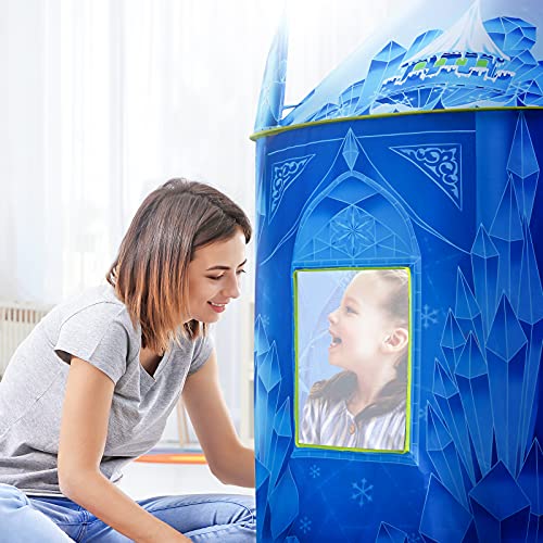 Hamdol Princess Play Tent, Frozen Toy for Girls, Ice Castle Kids Tent Indoor and Outdoor, Large Imaginative Playhouse 51" X 40" with Carrying Bag for 2 3 4 5 6 7 8 9 Years Old Girls Gift