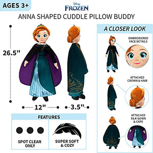 Disney Frozen Anna Kids Bedding Super Soft Plush Cuddle Pillow Buddy, "Official" Disney Product By Franco