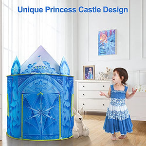 Hamdol Princess Play Tent, Frozen Toy for Girls, Ice Castle Kids Tent Indoor and Outdoor, Large Imaginative Playhouse 51" X 40" with Carrying Bag for 2 3 4 5 6 7 8 9 Years Old Girls Gift